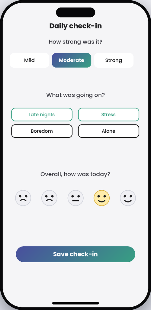 PurePath daily check-in
